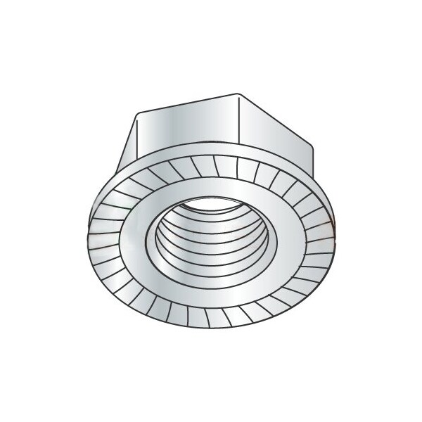Newport Fasteners Serrated Lock Nut, 5/8"-11, Steel, Zinc Plated, 150 PK 615791 - main